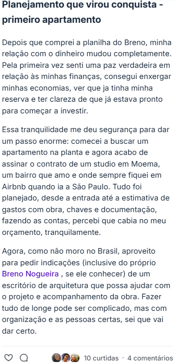 planejamento que virou conquista